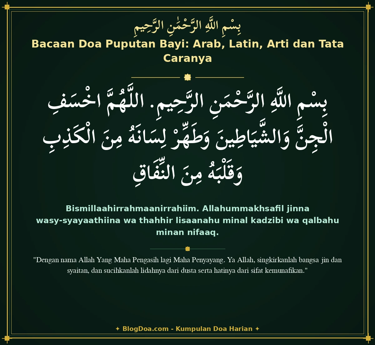 Bacaan Doa Puputan Bayi: Arab, Latin, Arti dan Tata Caranya