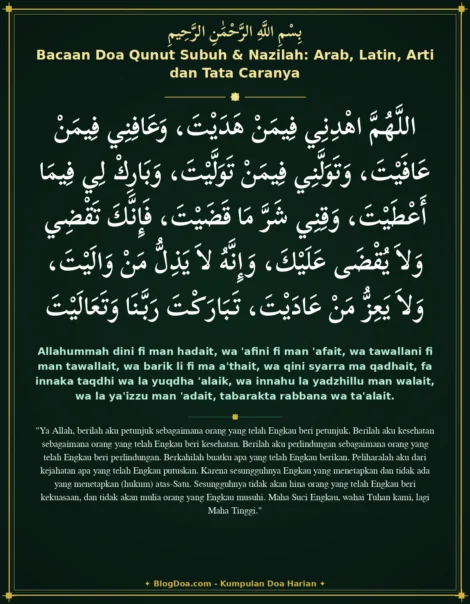Bacaan Doa Qunut Subuh & Nazilah: Arab, Latin, Arti dan Tata Caranya