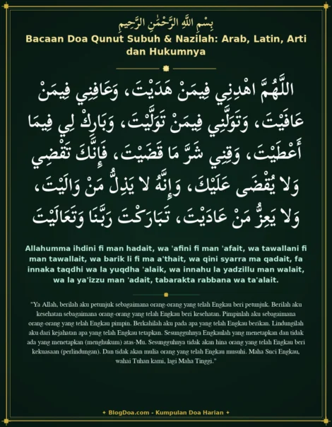 Bacaan Doa Qunut Subuh & Nazilah: Arab, Latin, Arti dan Hukumnya