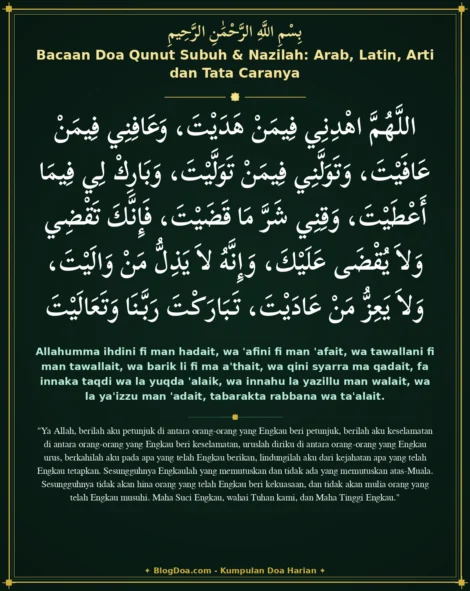Bacaan Doa Qunut Subuh & Nazilah: Arab, Latin, Arti dan Tata Caranya