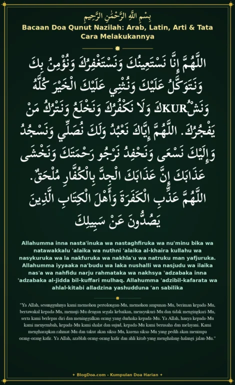 Bacaan Doa Qunut Nazilah: Arab, Latin, Arti & Tata Cara Melakukannya