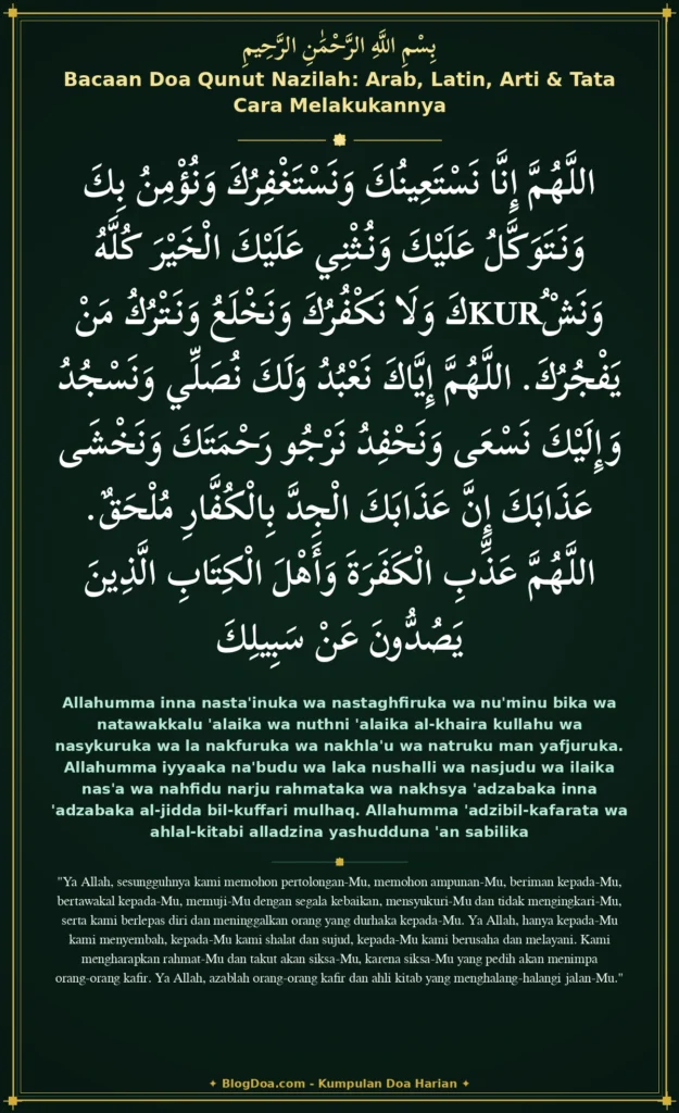 Bacaan Doa Qunut Nazilah: Arab, Latin, Arti & Tata Cara Melakukannya