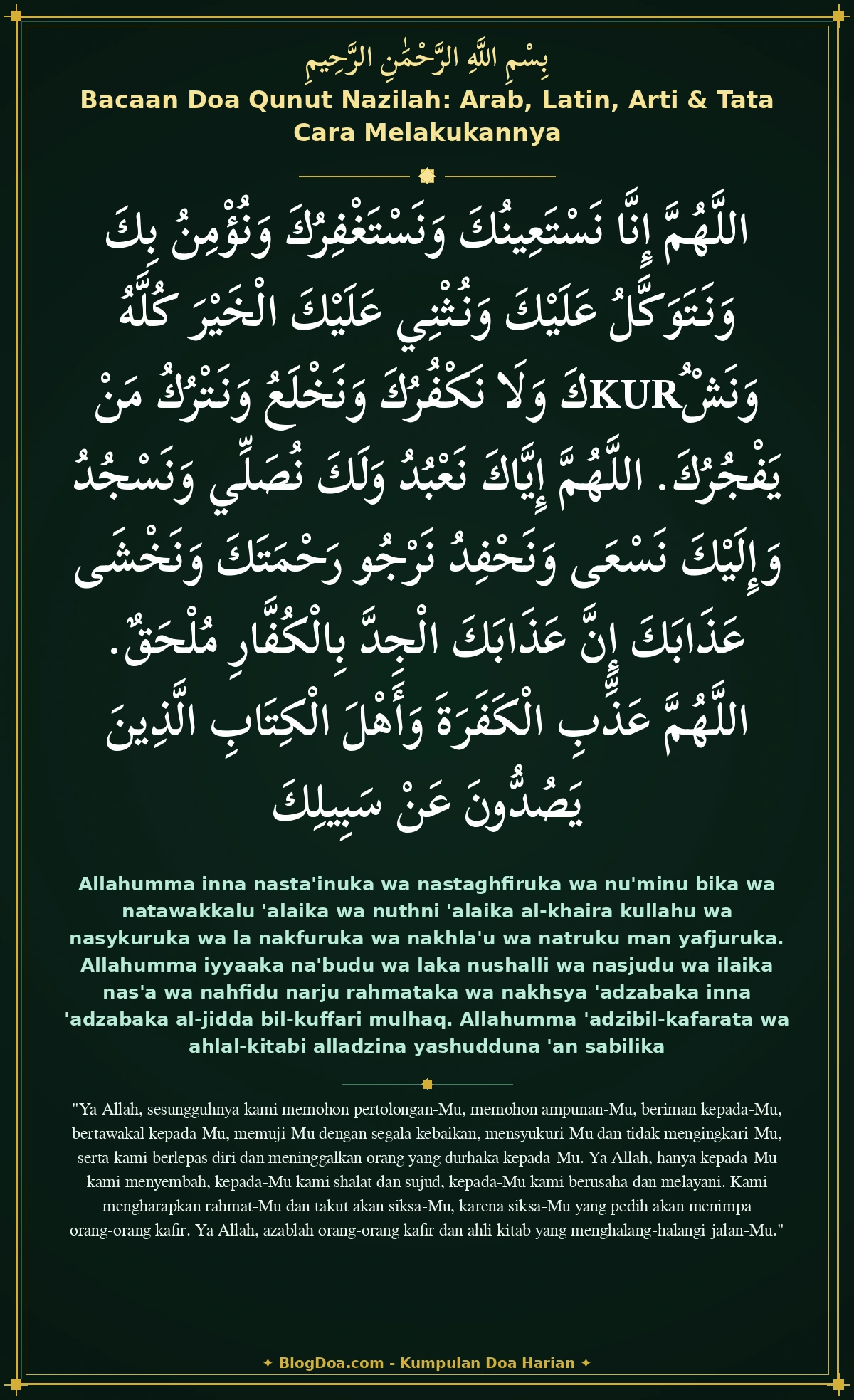 Bacaan Doa Qunut Nazilah: Arab, Latin, Arti & Tata Cara Melakukannya