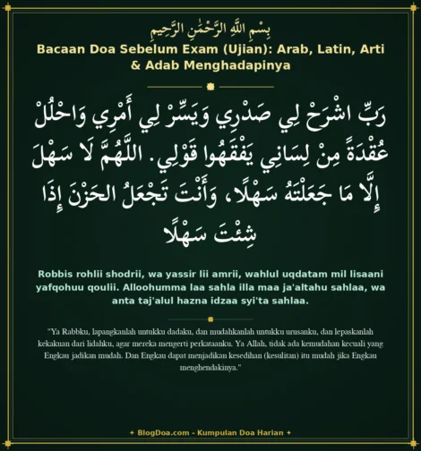 Bacaan Doa Sebelum Exam (Ujian): Arab, Latin, Arti & Adab Menghadapinya