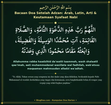 Bacaan Doa Setelah Adzan: Arab, Latin, Arti & Keutamaan Syafaat Nabi