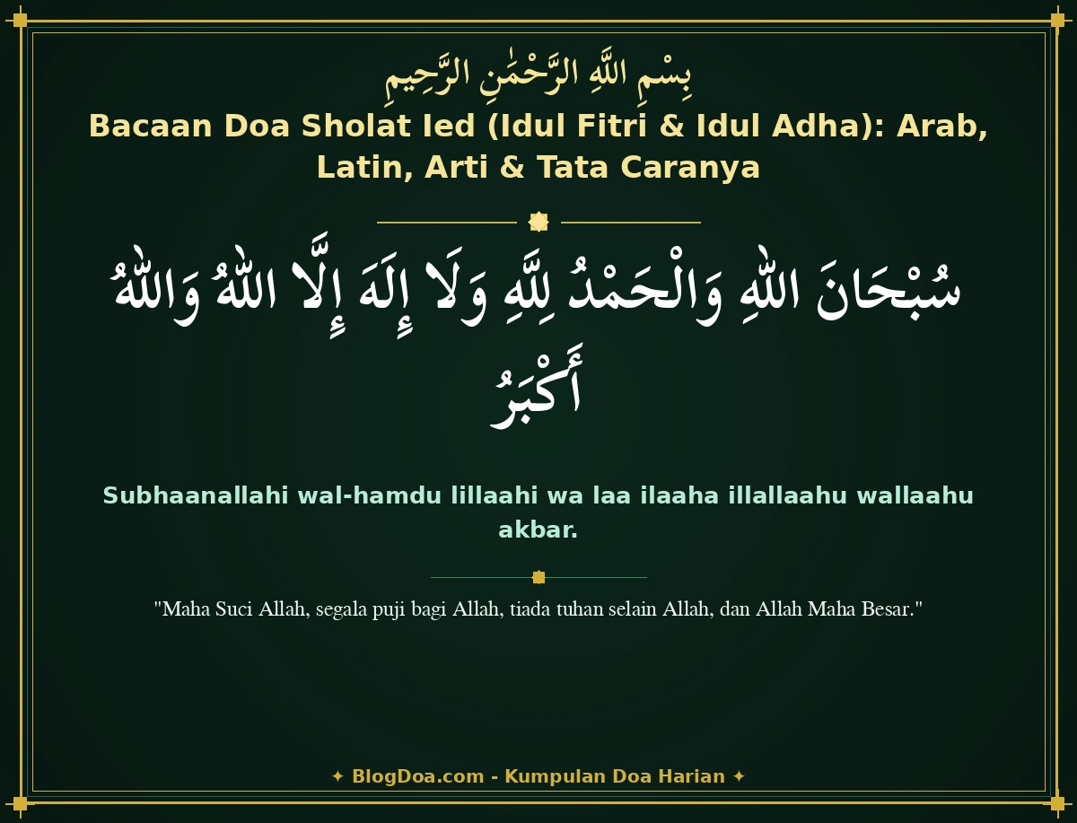 Bacaan Doa Sholat Ied (Idul Fitri & Idul Adha): Arab, Latin, Arti & Tata Caranya