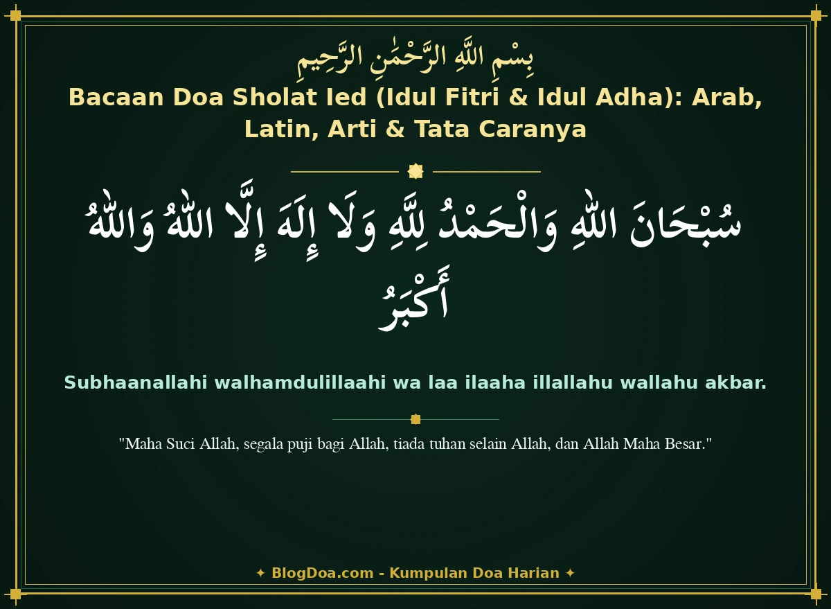 Bacaan Doa Sholat Ied (Idul Fitri & Idul Adha): Arab, Latin, Arti & Tata Caranya