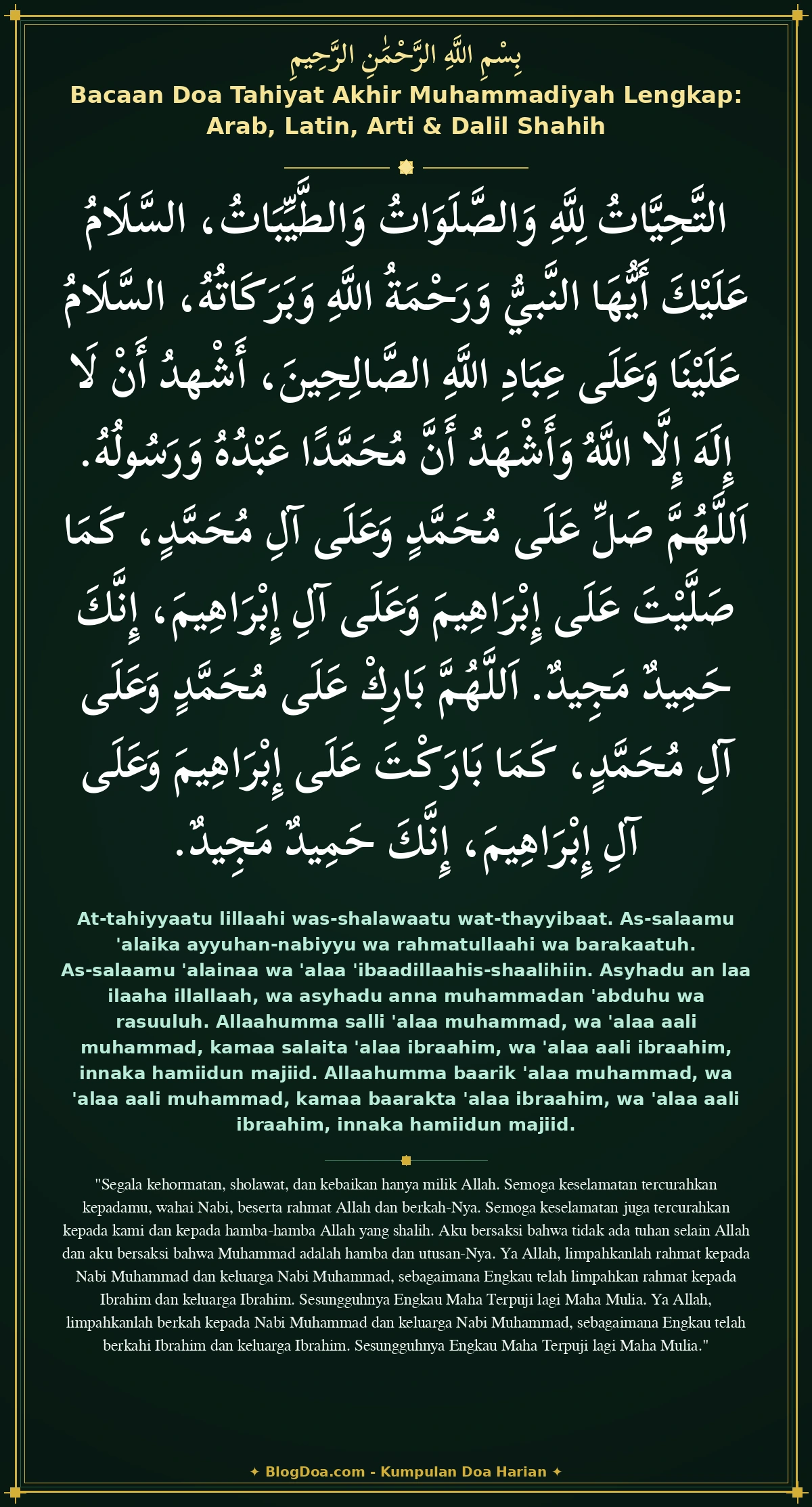 Bacaan Doa Tahiyat Akhir Muhammadiyah Lengkap: Arab, Latin, Arti & Dalil Shahih