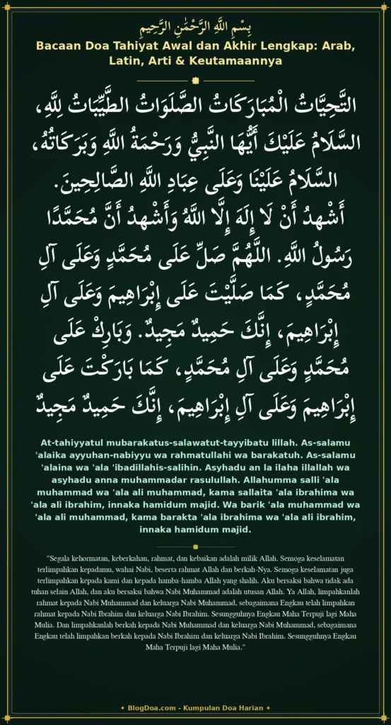 Bacaan Doa Tahiyat Awal dan Akhir Lengkap: Arab, Latin, Arti & Keutamaannya