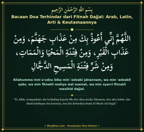 Bacaan Doa Terhindar dari Fitnah Dajjal: Arab, Latin, Arti & Keutamaannya