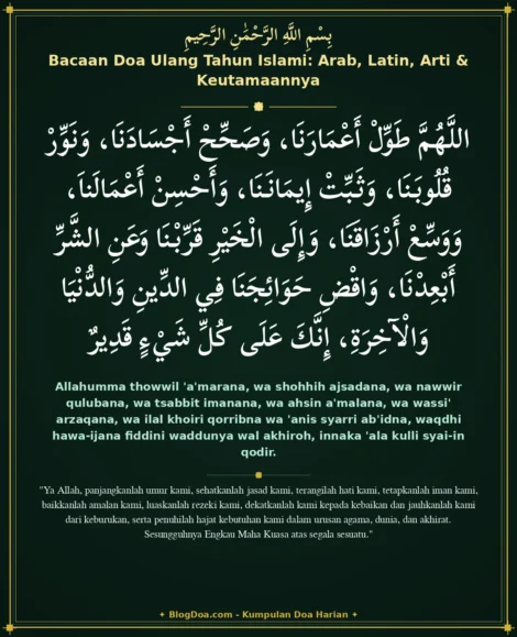 Bacaan Doa Ulang Tahun Islami: Arab, Latin, Arti & Keutamaannya
