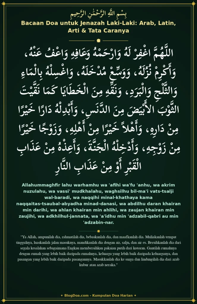 Bacaan Doa untuk Jenazah Laki-Laki: Arab, Latin, Arti & Tata Caranya