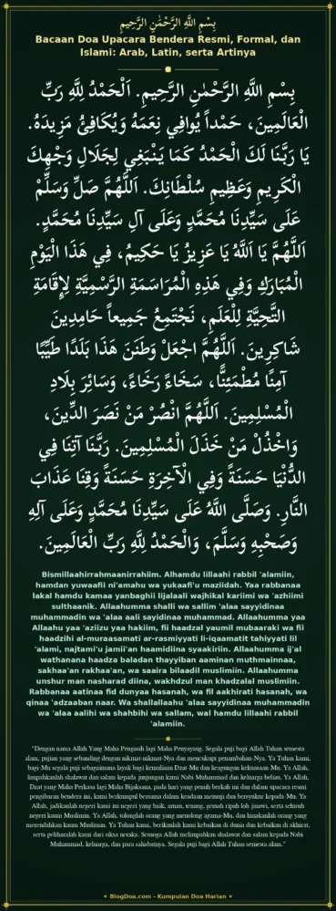 Bacaan Doa Upacara Bendera Resmi, Formal, dan Islami: Arab, Latin, serta Artinya