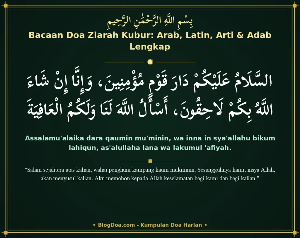 Bacaan Doa Ziarah Kubur: Arab, Latin, Arti & Adab Lengkap