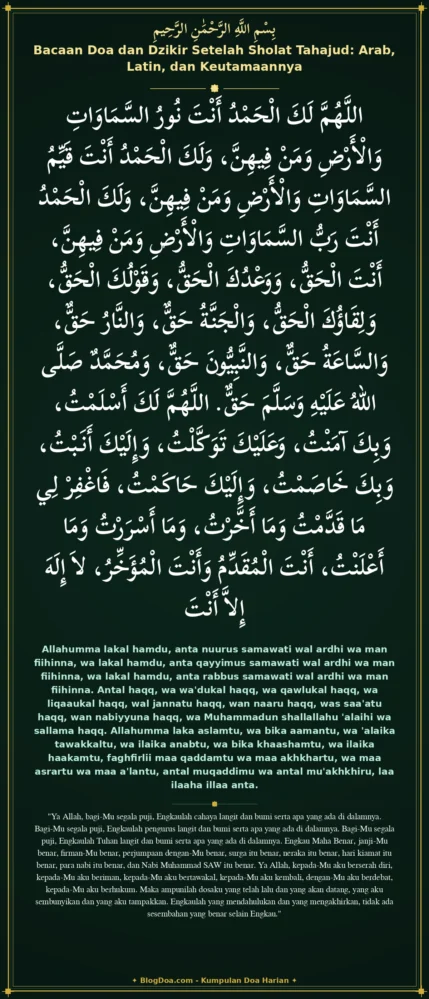 Bacaan Doa dan Dzikir Setelah Sholat Tahajud: Arab, Latin, dan Keutamaannya