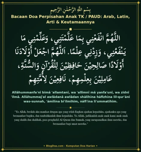 Bacaan Doa Perpisahan Anak TK / PAUD: Arab, Latin, Arti & Keutamaannya
