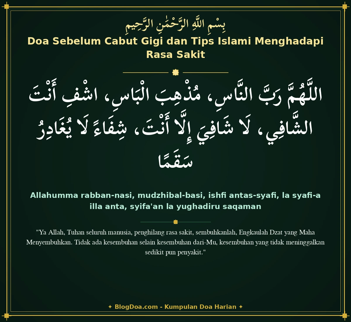 Doa Sebelum Cabut Gigi dan Tips Islami Menghadapi Rasa Sakit