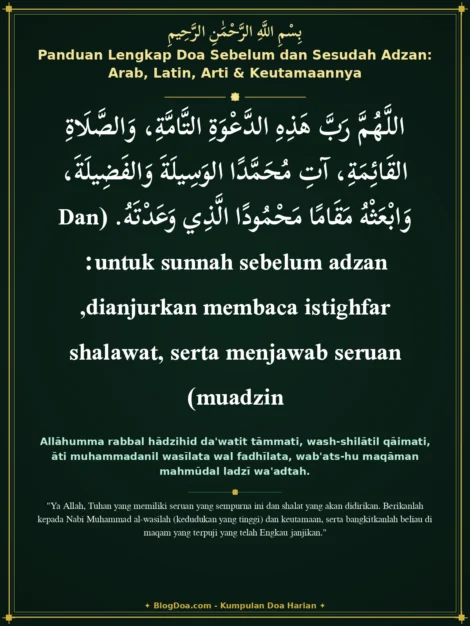 Panduan Lengkap Doa Sebelum dan Sesudah Adzan: Arab, Latin, Arti & Keutamaannya