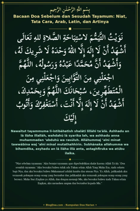 Bacaan Doa Sebelum dan Sesudah Tayamum: Niat, Tata Cara, Arab, Latin, dan Artinya