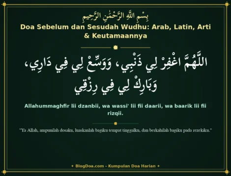 Doa Sebelum dan Sesudah Wudhu: Arab, Latin, Arti & Keutamaannya