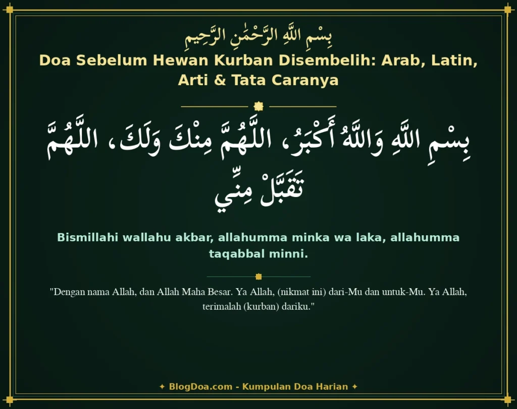 Doa Sebelum Hewan Kurban Disembelih: Arab, Latin, Arti & Tata Caranya