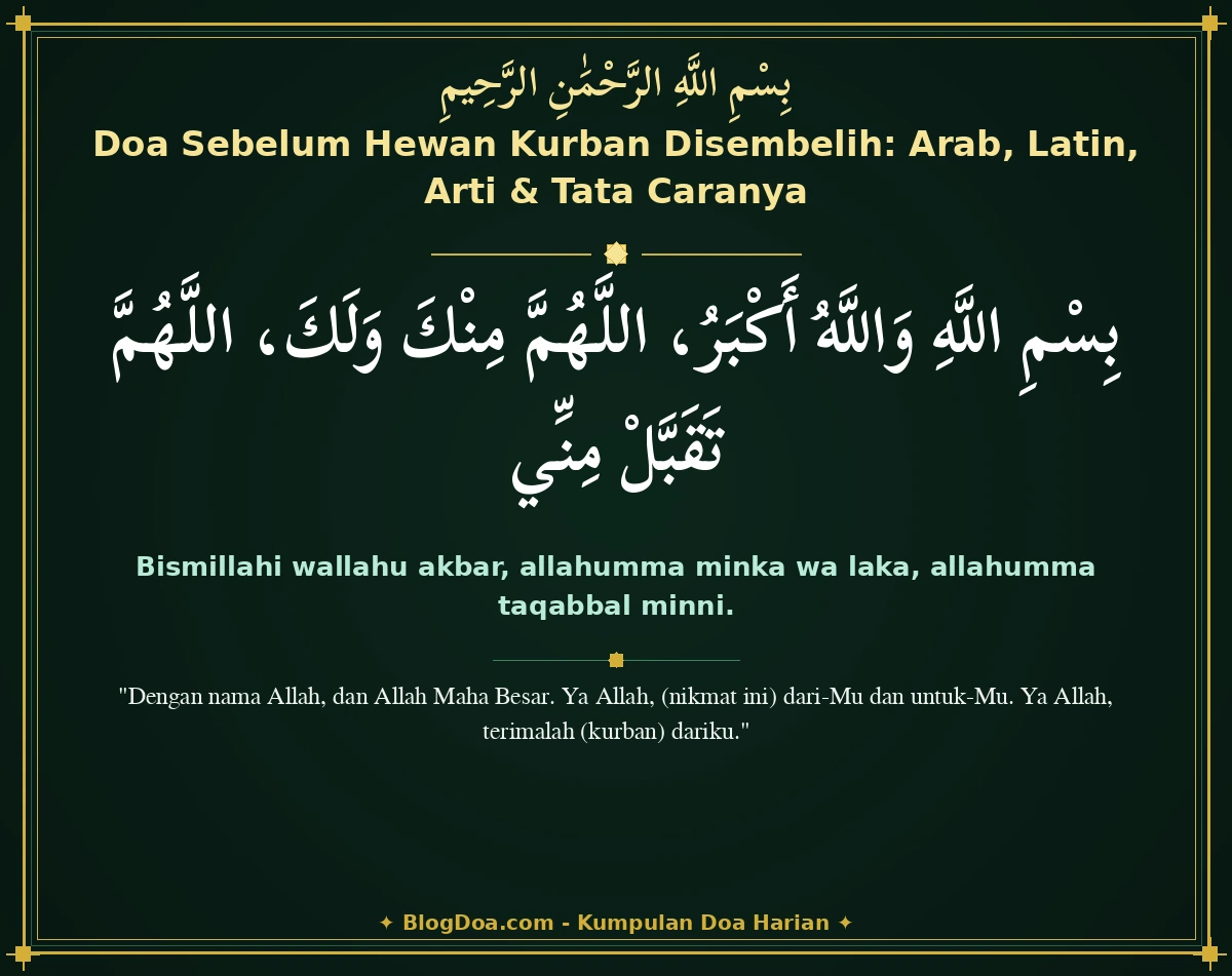 Doa Sebelum Hewan Kurban Disembelih: Arab, Latin, Arti & Tata Caranya