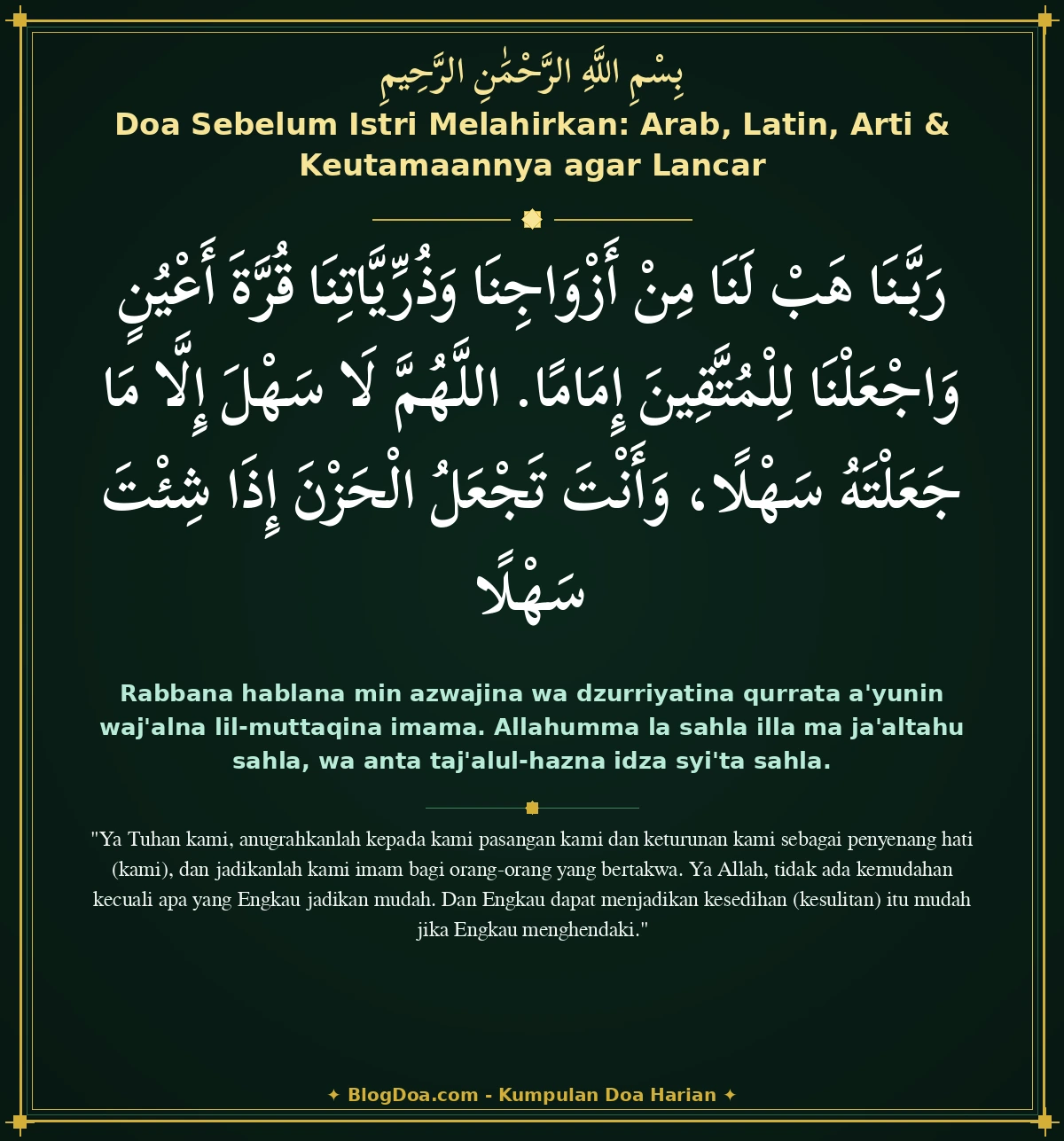 Doa Sebelum Istri Melahirkan: Arab, Latin, Arti & Keutamaannya agar Lancar
