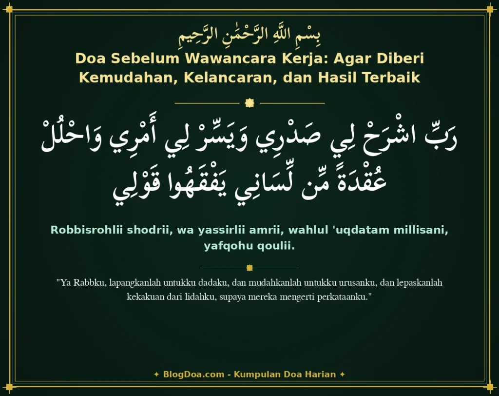 Doa Sebelum Wawancara Kerja: Agar Diberi Kemudahan, Kelancaran, dan Hasil Terbaik