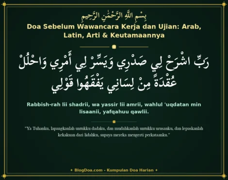 Doa Sebelum Wawancara Kerja dan Ujian: Arab, Latin, Arti & Keutamaannya