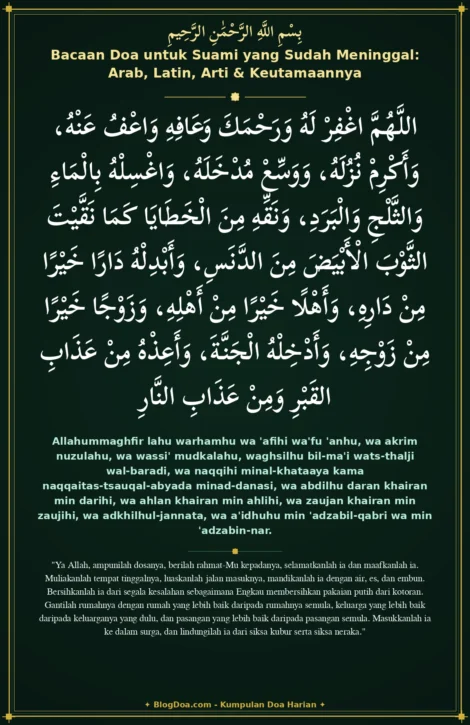 Bacaan Doa untuk Suami yang Sudah Meninggal: Arab, Latin, Arti & Keutamaannya