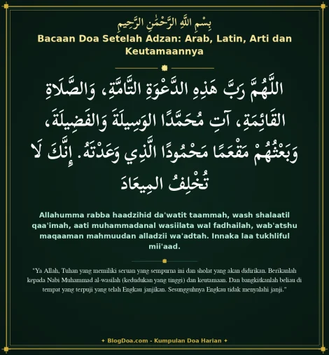 Bacaan Doa Setelah Adzan: Arab, Latin, Arti dan Keutamaannya