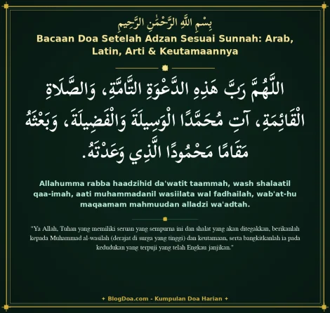 Bacaan Doa Setelah Adzan Sesuai Sunnah: Arab, Latin, Arti & Keutamaannya