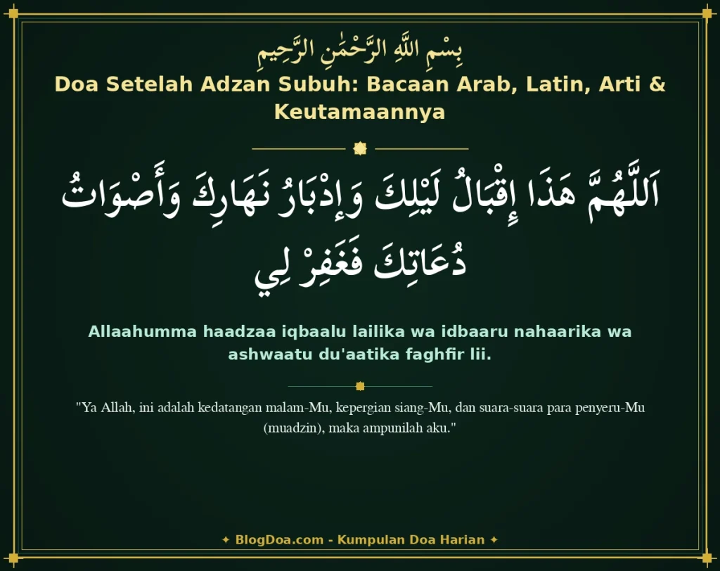 Doa Setelah Adzan Subuh: Bacaan Arab, Latin, Arti & Keutamaannya