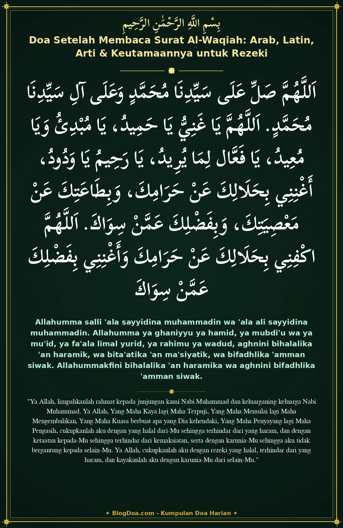 Doa Setelah Membaca Surat Al-Waqiah: Arab, Latin, Arti & Keutamaannya untuk Rezeki