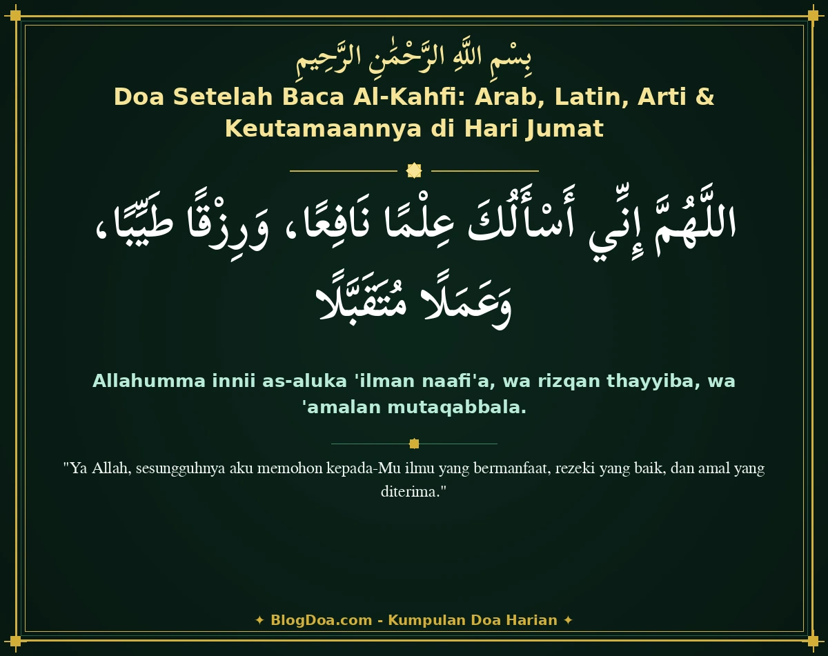 Doa Setelah Baca Al-Kahfi: Arab, Latin, Arti & Keutamaannya di Hari Jumat