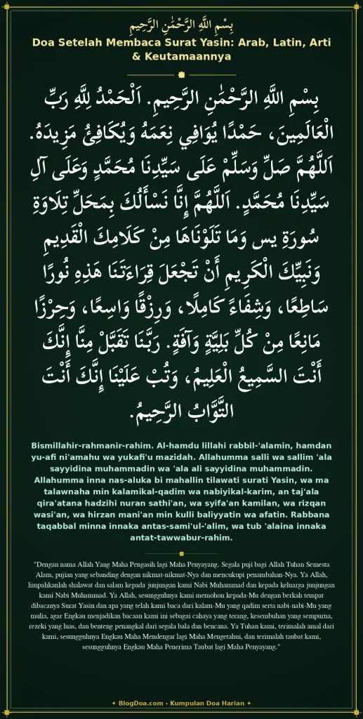Doa Setelah Membaca Surat Yasin: Arab, Latin, Arti & Keutamaannya