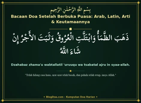 Bacaan Doa Setelah Berbuka Puasa: Arab, Latin, Arti & Keutamaannya
