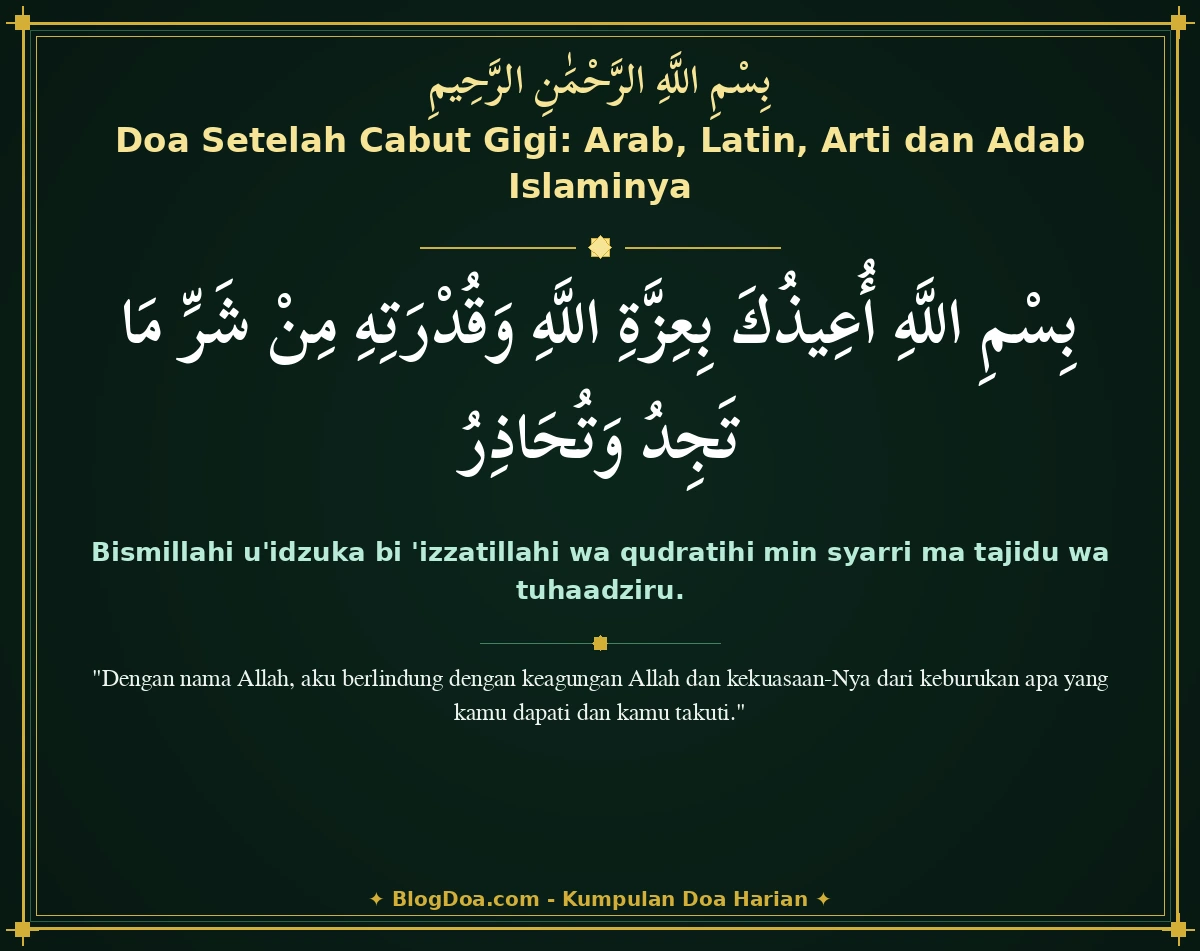 Doa Setelah Cabut Gigi: Arab, Latin, Arti dan Adab Islaminya