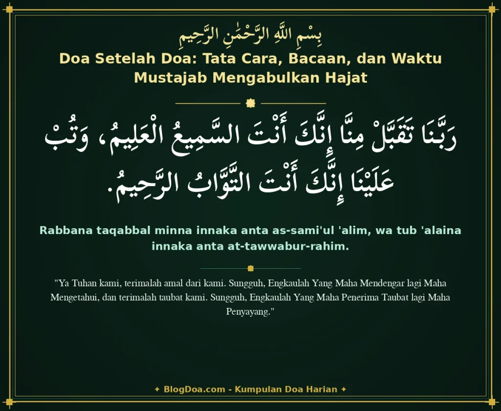 Doa Setelah Doa: Tata Cara, Bacaan, dan Waktu Mustajab Mengabulkan Hajat