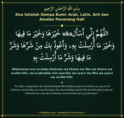 Doa Setelah Gempa Bumi: Arab, Latin, Arti dan Amalan Penenang Hati
