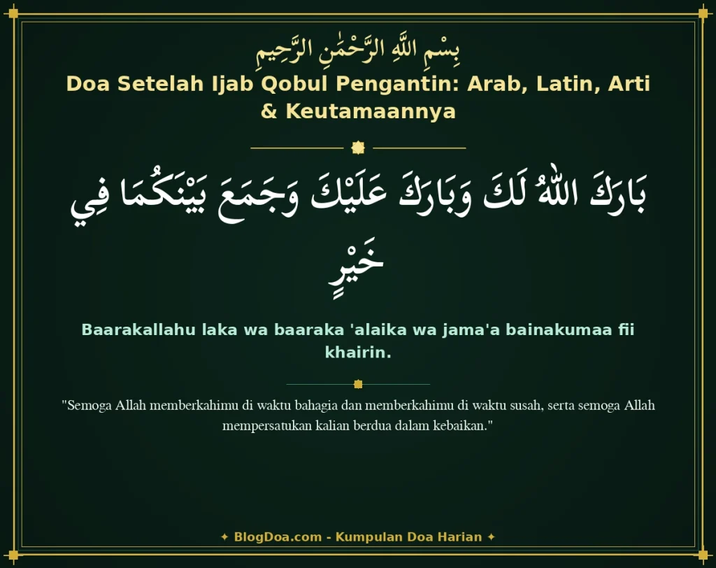 Doa Setelah Ijab Qobul Pengantin: Arab, Latin, Arti & Keutamaannya