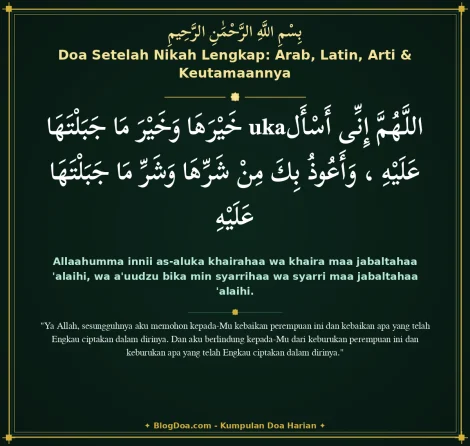 Doa Setelah Nikah Lengkap: Arab, Latin, Arti & Keutamaannya