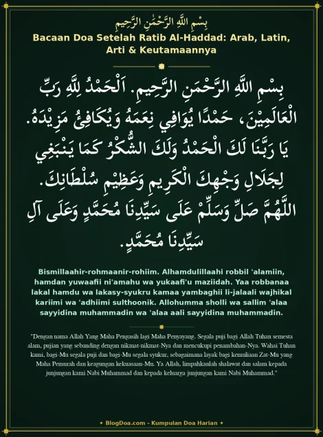 Bacaan Doa Setelah Ratib Al-Haddad: Arab, Latin, Arti & Keutamaannya