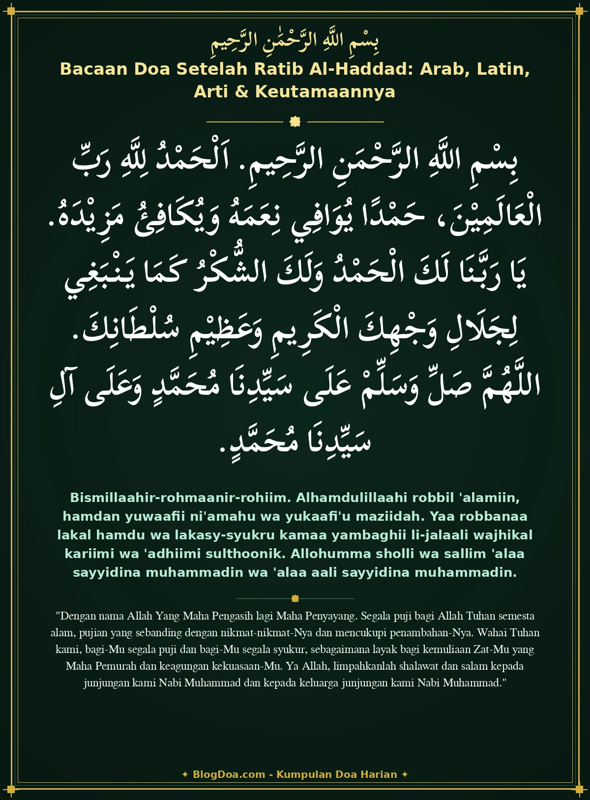 Bacaan Doa Setelah Ratib Al-Haddad: Arab, Latin, Arti & Keutamaannya