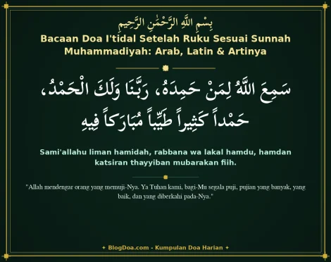 Bacaan Doa I'tidal Setelah Ruku Sesuai Sunnah Muhammadiyah: Arab, Latin & Artinya