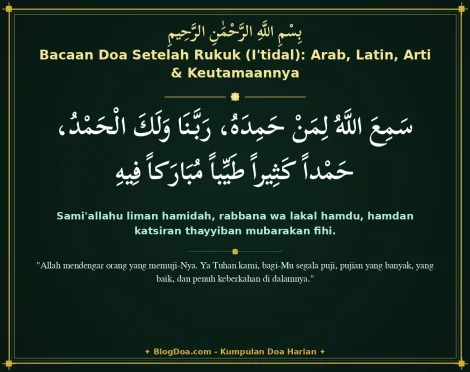 Bacaan Doa Setelah Rukuk (I'tidal): Arab, Latin, Arti & Keutamaannya