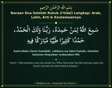Bacaan Doa Setelah Rukuk (I'tidal) Lengkap: Arab, Latin, Arti & Keutamaannya