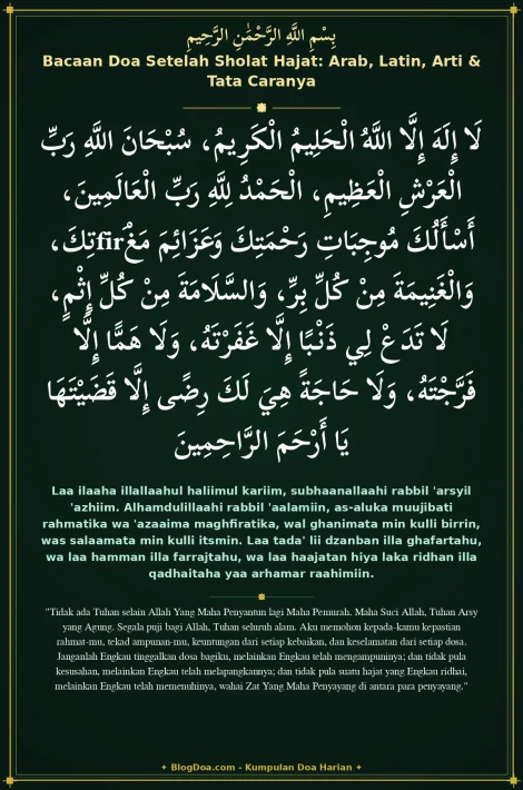 Bacaan Doa Setelah Sholat Hajat: Arab, Latin, Arti & Tata Caranya