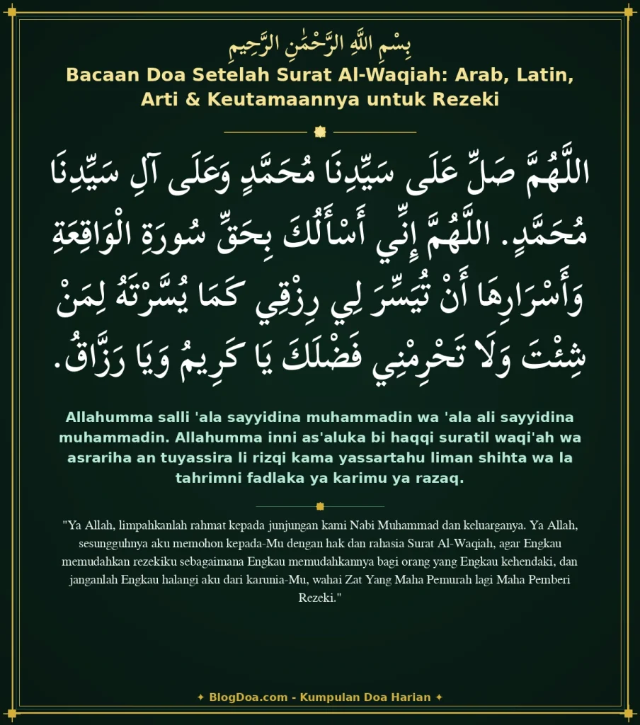 Bacaan Doa Setelah Surat Al-Waqiah: Arab, Latin, Arti & Keutamaannya untuk Rezeki