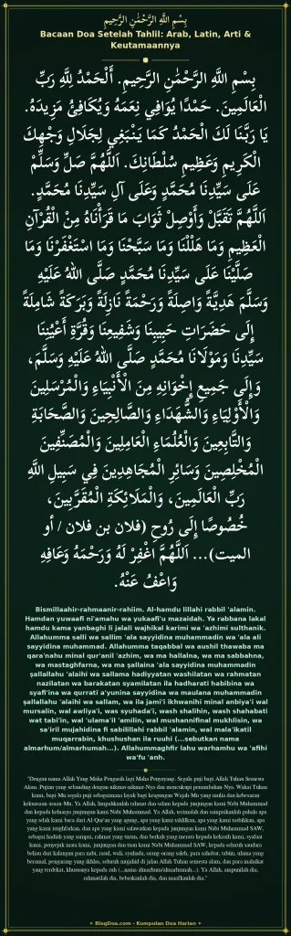 Bacaan Doa Setelah Tahlil: Arab, Latin, Arti & Keutamaannya